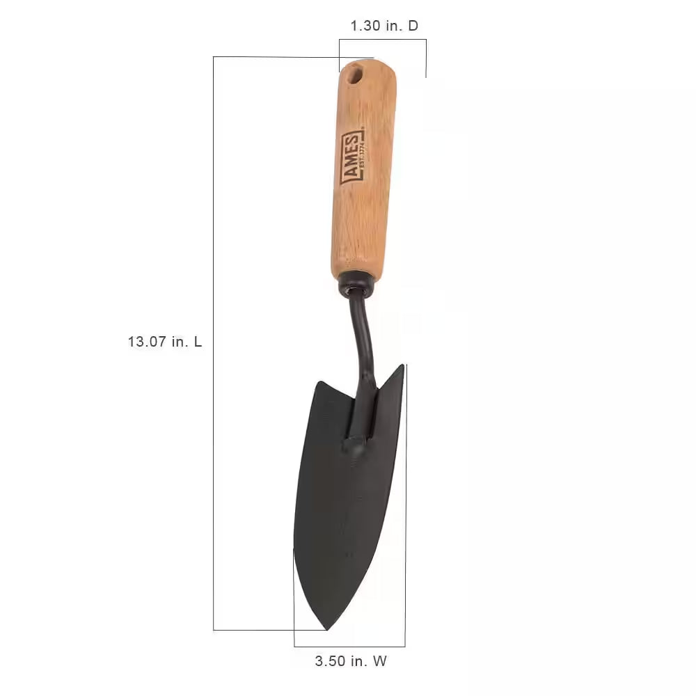 3-Piece Wood Handle Trowel, Cultivator, and Transplanter Garden Tool Set