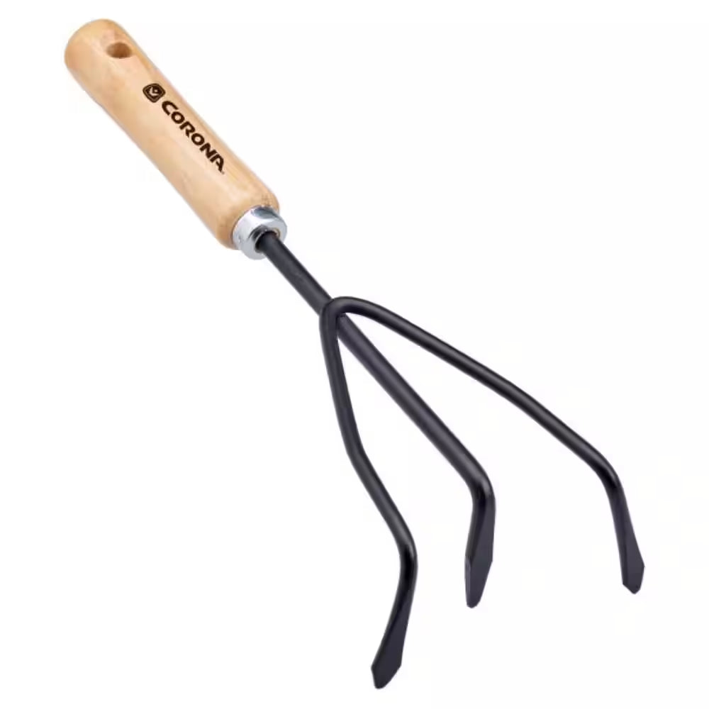 5.25 In. Wooden Handle 3-Tine Cultivator