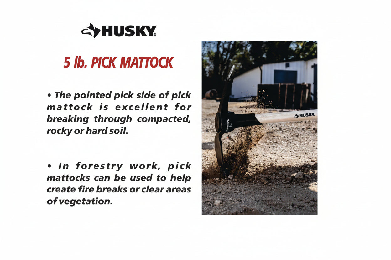 5 Lb. Pick Mattock with 36 In. Wooden Handle