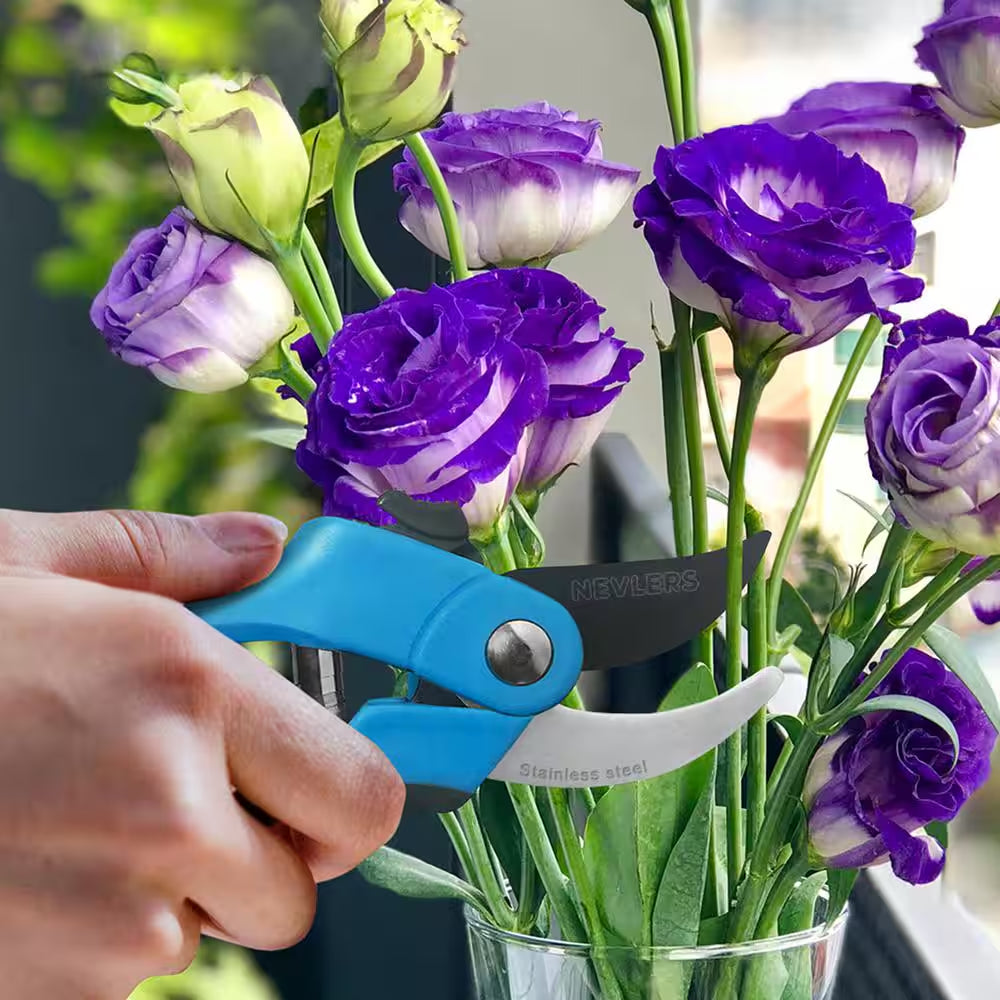 Professional Stainless Steel Heavy-Duty Blue Garden Bypass Pruning Shears