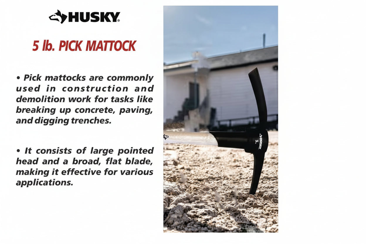 5 Lb. Pick Mattock with 36 In. Wooden Handle