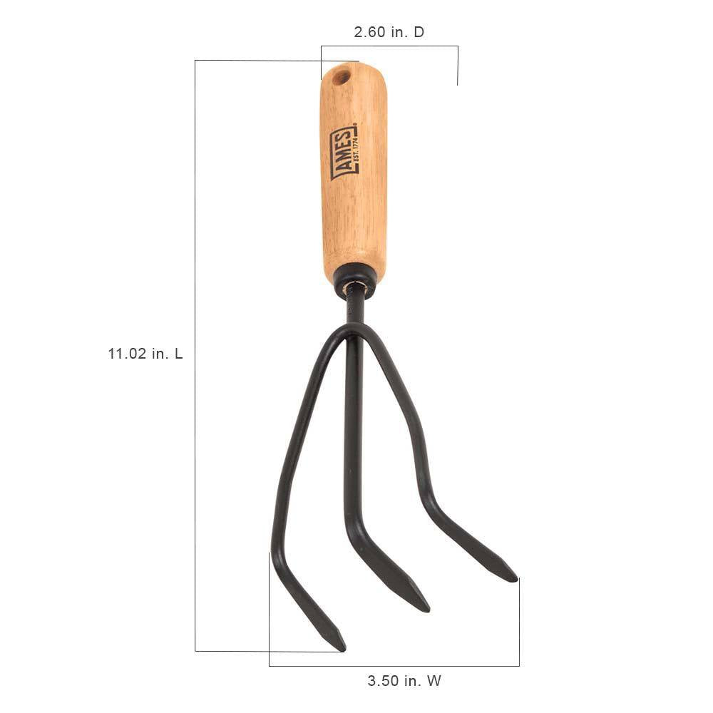 3-Piece Wood Handle Trowel, Cultivator, and Transplanter Garden Tool Set