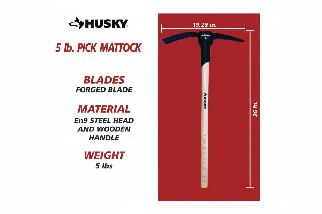 5 Lb. Pick Mattock with 36 In. Wooden Handle