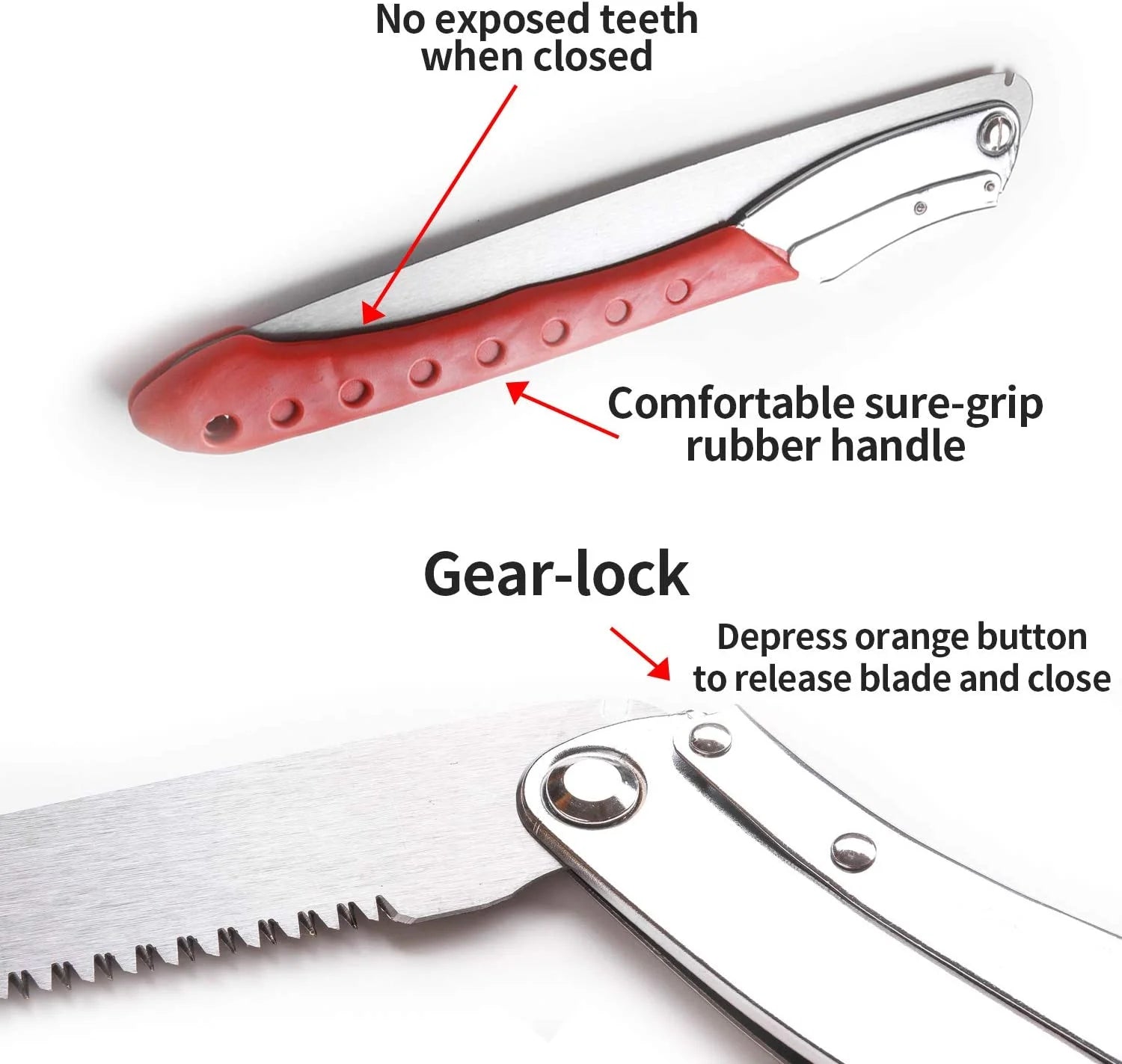 Folding Pruning Saw, 14.2 Inch Hand Saw with Straight Blade