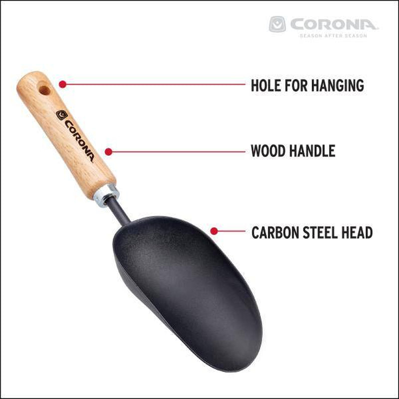 6.5 In. Garden Trowel Scoop with Wooden Handle