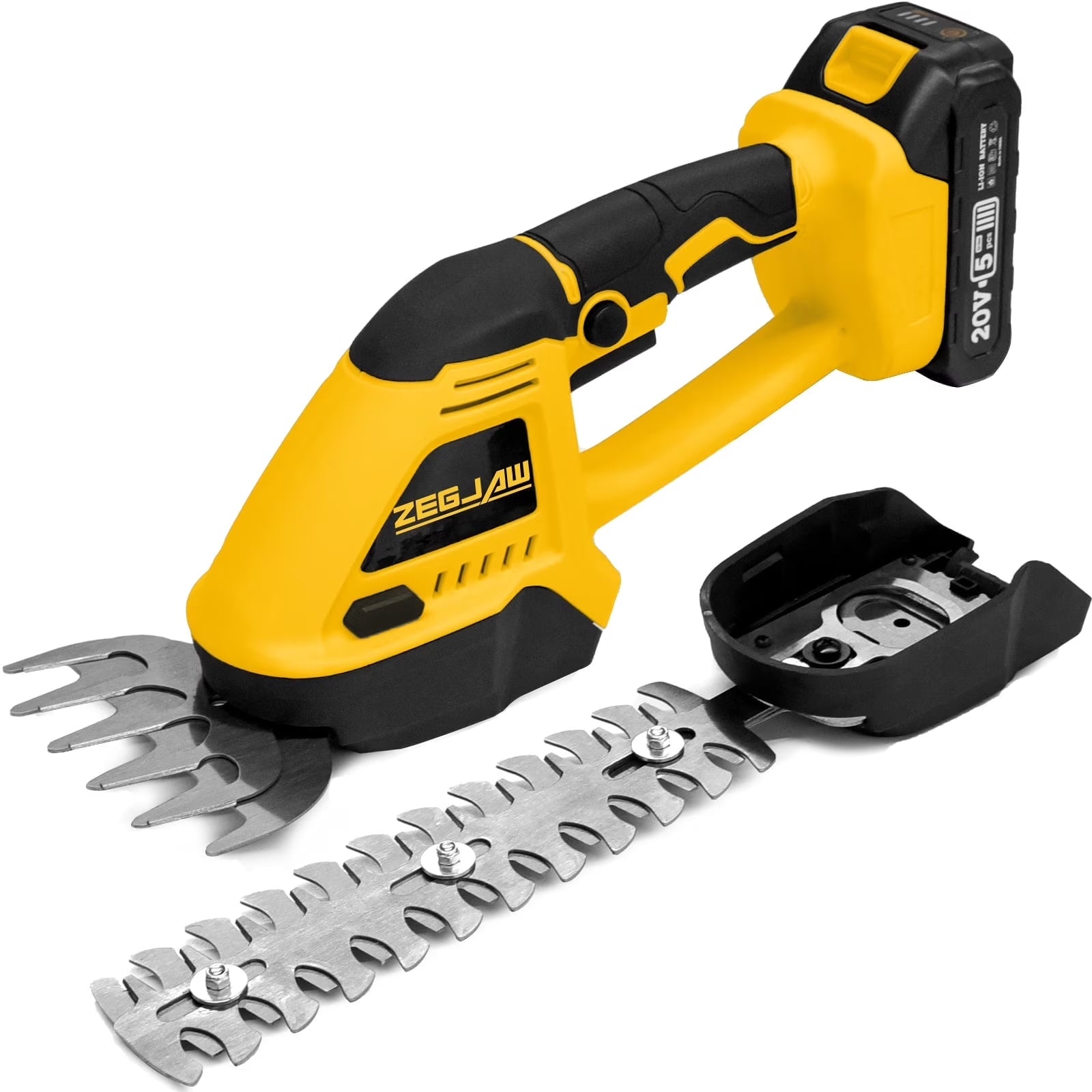 Cordless Hedge Trimmer, 2 in 1 Handheld Electric Grass Shear, 20V Power Tool for Efficient Yard Maintenance Lightweight, Trimming Hedges and Bushes with Charger and Battery